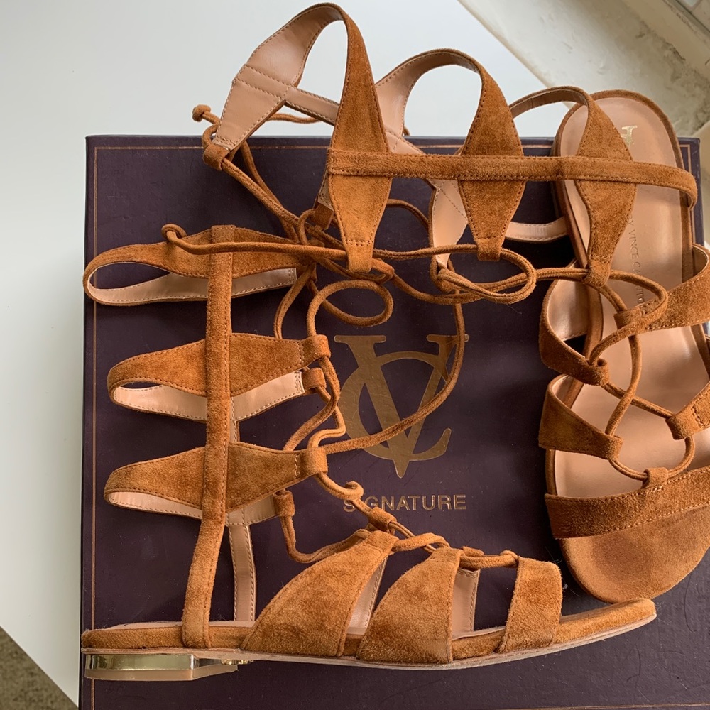 Vince Camuto Tan Suede Cleo Sandal